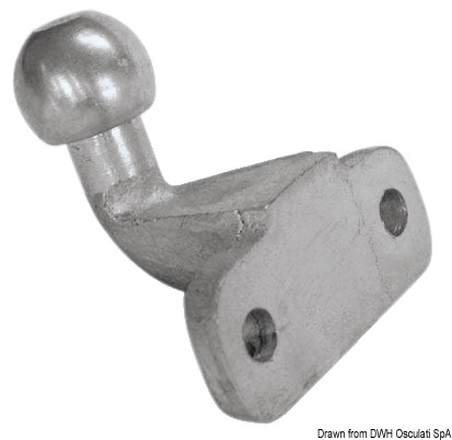 Towing ball for trailer, right angle