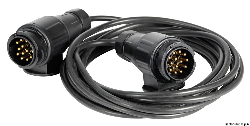 Extension cable for trailer 2 plugs/13 poles 7 m