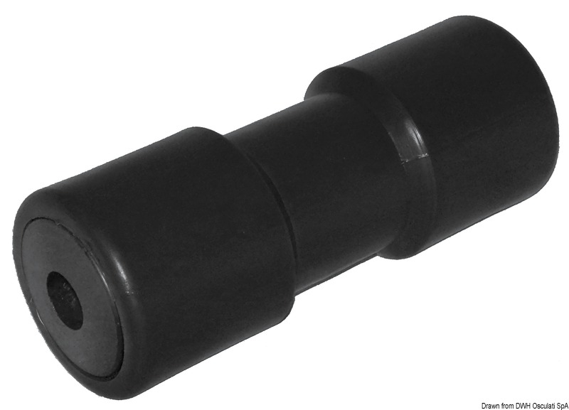 Central roller, black 200 mm Ø hole 26 mm