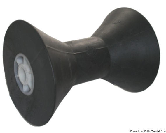 Central roller, black 205 mm Ø hole 21 mm