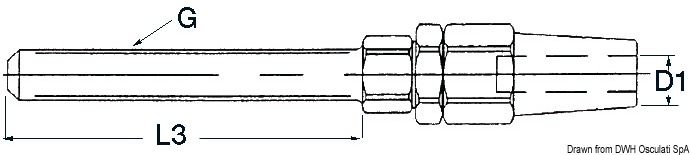 SS terminal for tensioners Ø 6 mm