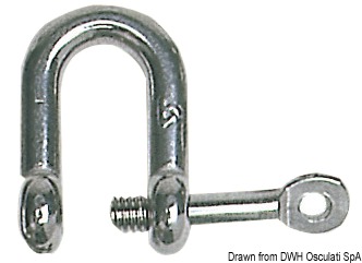 U-shackle AISI 316 with captive pin 14 mm