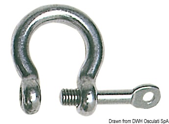 Bow schackle with captive pin AISI 316 5 mm