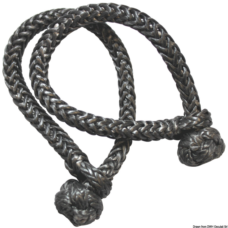 Soft shackle in black Dyneema - 6 mm