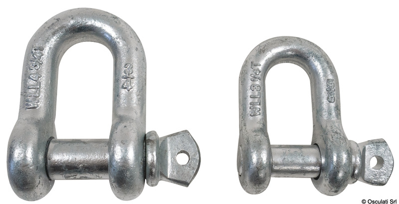 High strength galvanized shackle with 25 mm pin
