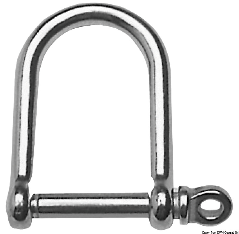 Wide jaw SS shackle 8 mm