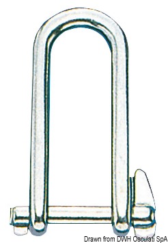 Shackle w. captive locking pin AISI 316 8 mm