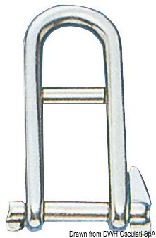 Shackle w. locking pin and stop bar AISI 316 6 mm