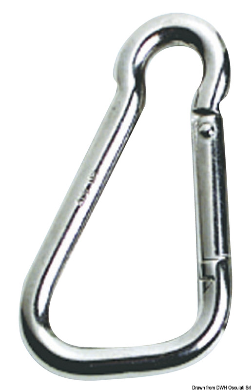 Carabiner hook AISI 316 large opening 14 mm