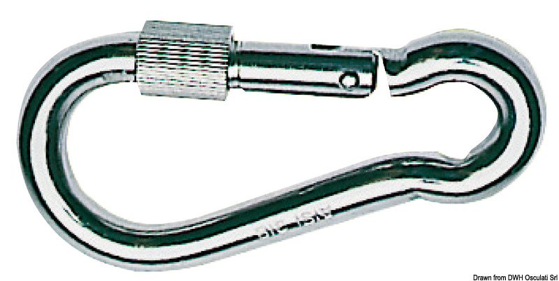 Carabiner hook AISI 316 w/ring 120 mm