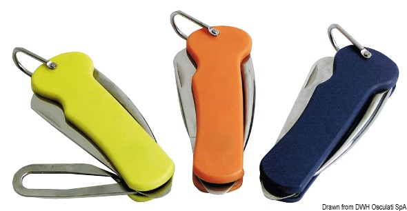 SS sailor knife w. blue plastic grip