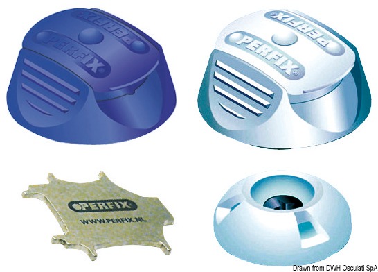 Perfix female snap fastener for fabric, blue
