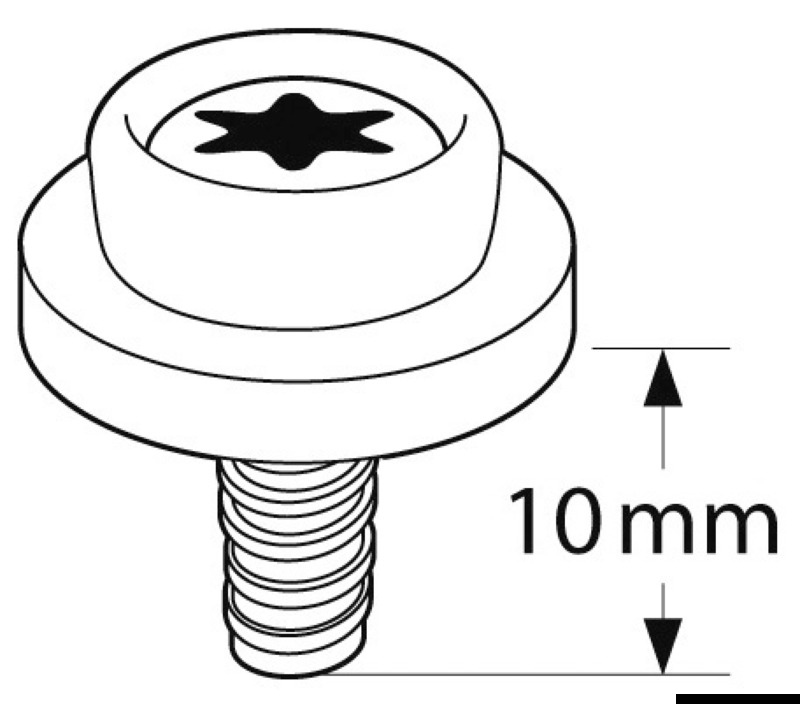 CAF-COMPO universal screw stud short thread white