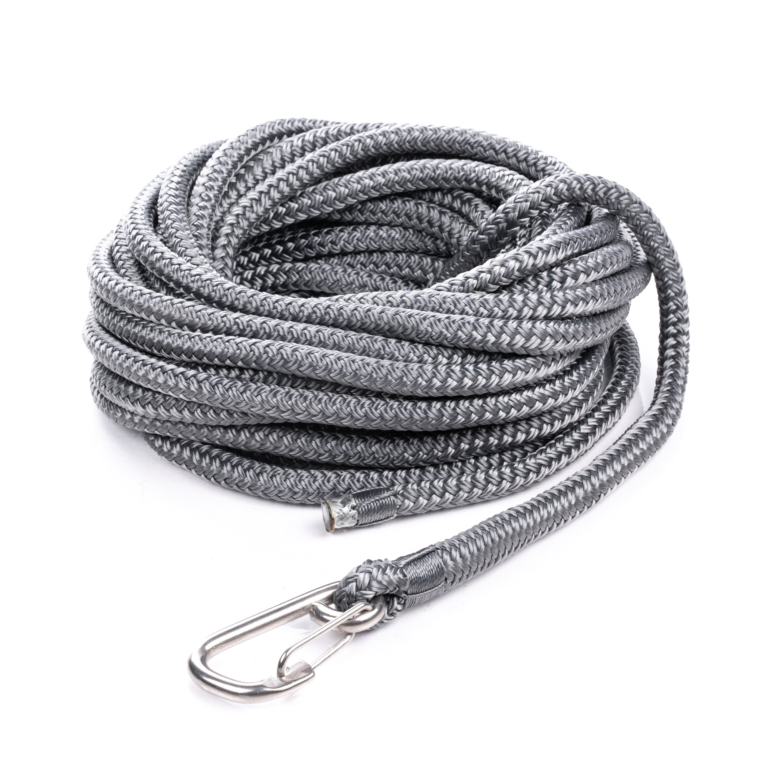 Qvarken Mooring Rope Dockline with hook 16mm 12m grey