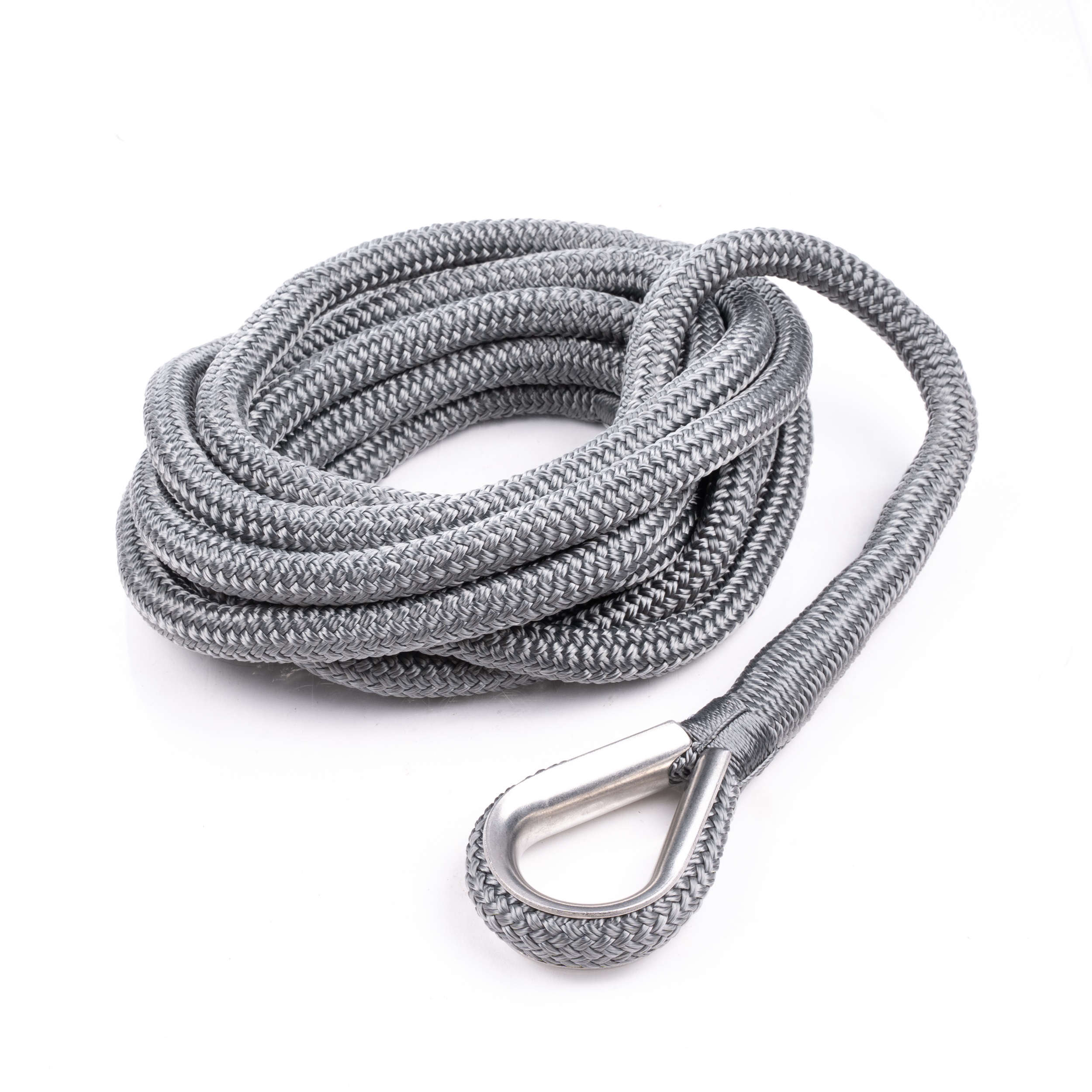 Qvarken Mooring Rope Dockline with thimble 14mm 6m grey