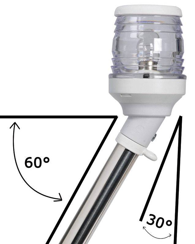 360° led pole w/30° white light 60 cm