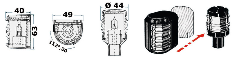 Utility 88 black/white bow navigation light