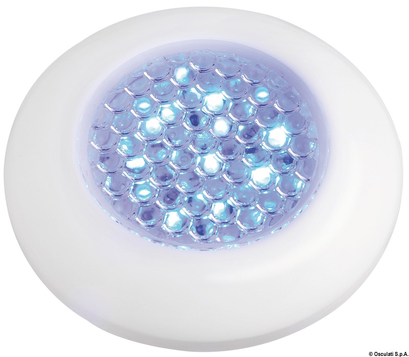 Watertight white ceiling light, blue LED light