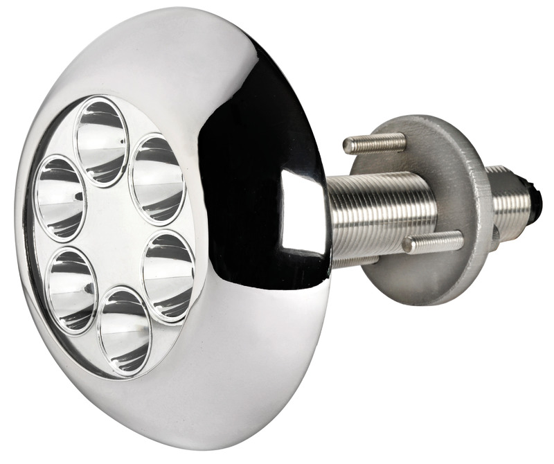 Underwater light w/6x3W white LEDs with stud