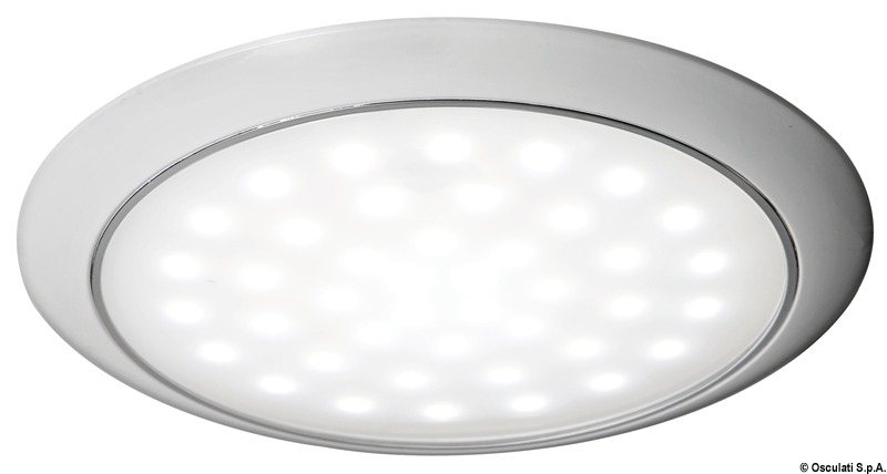 Ultra-flat LED light white ring nut 12/24 V 3 W