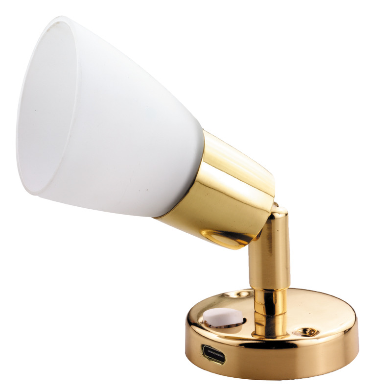 LED brass spotlight w/USB-C and switch