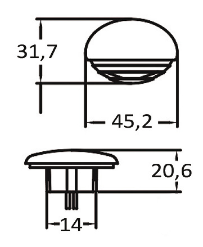 Recessed LED courtesy light white/blue