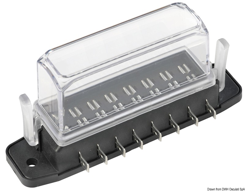 Watertight blade fuse holder deep lid 8 seats