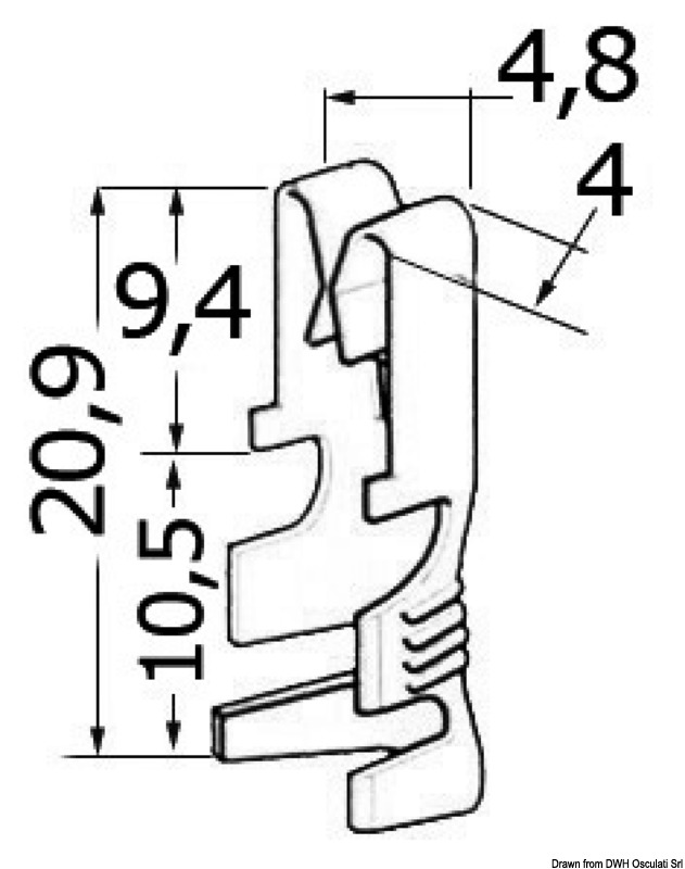 Contacts made of tin-plated brass 2.5/6 mm