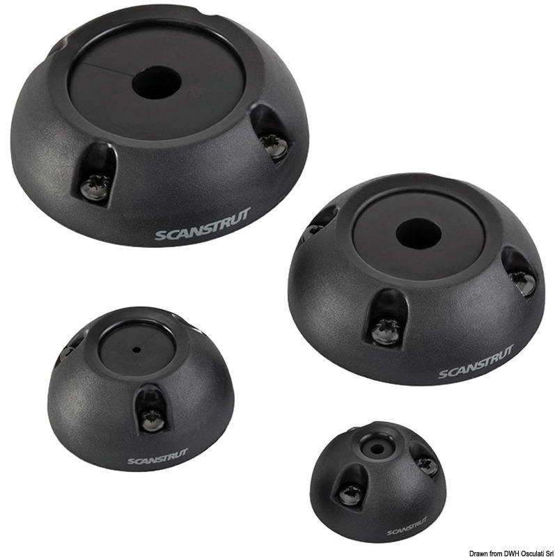 Vertical black plastic cable seal Ø 2/8 mm