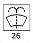 Toggle w/lighted symbols Windshield spray toggle A