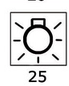Toggle w/lighted symbols Cabine light V