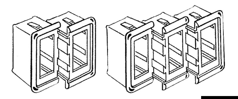 Plastic bezel for switch, right/left insert black