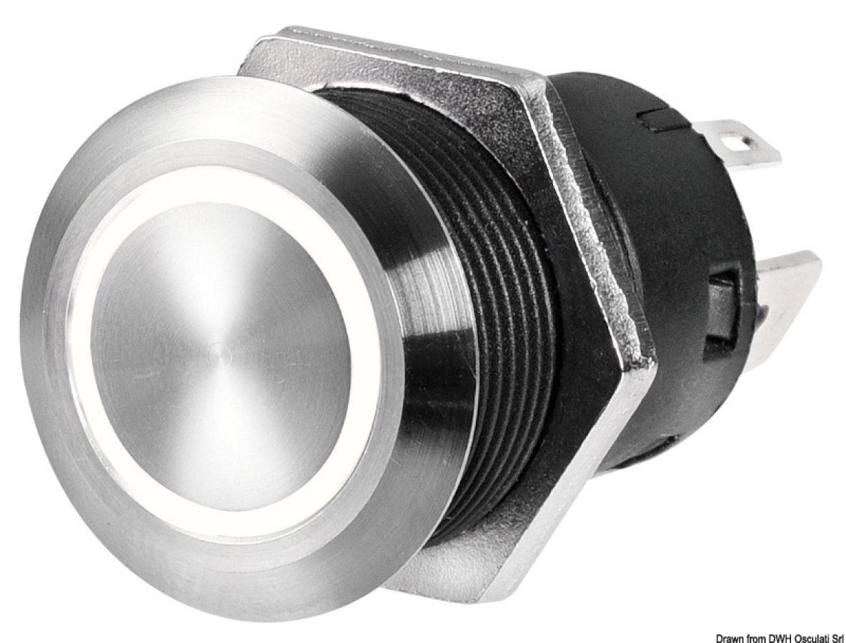 FLAT S.S. switch ON-OFF 12V Blue, IP67