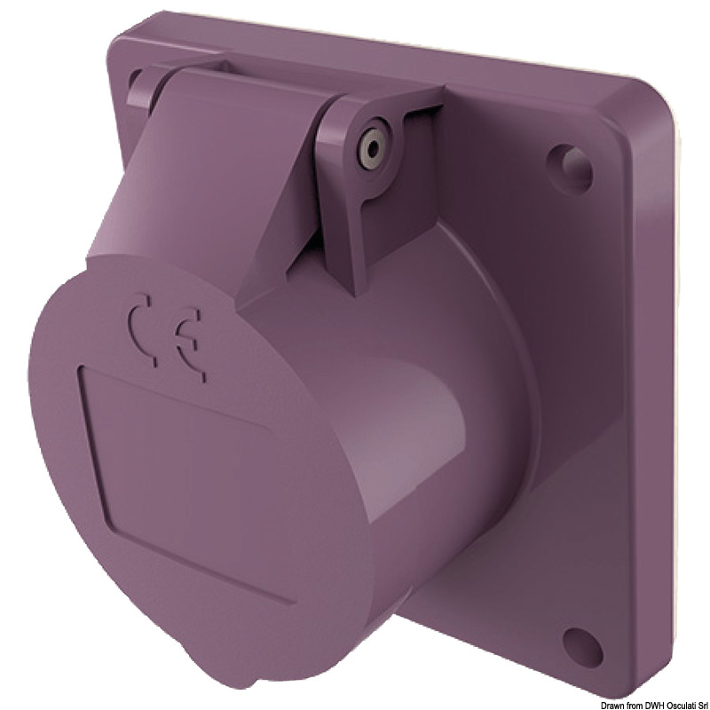 Flush socket/plug w/screw terminals 12/24V
