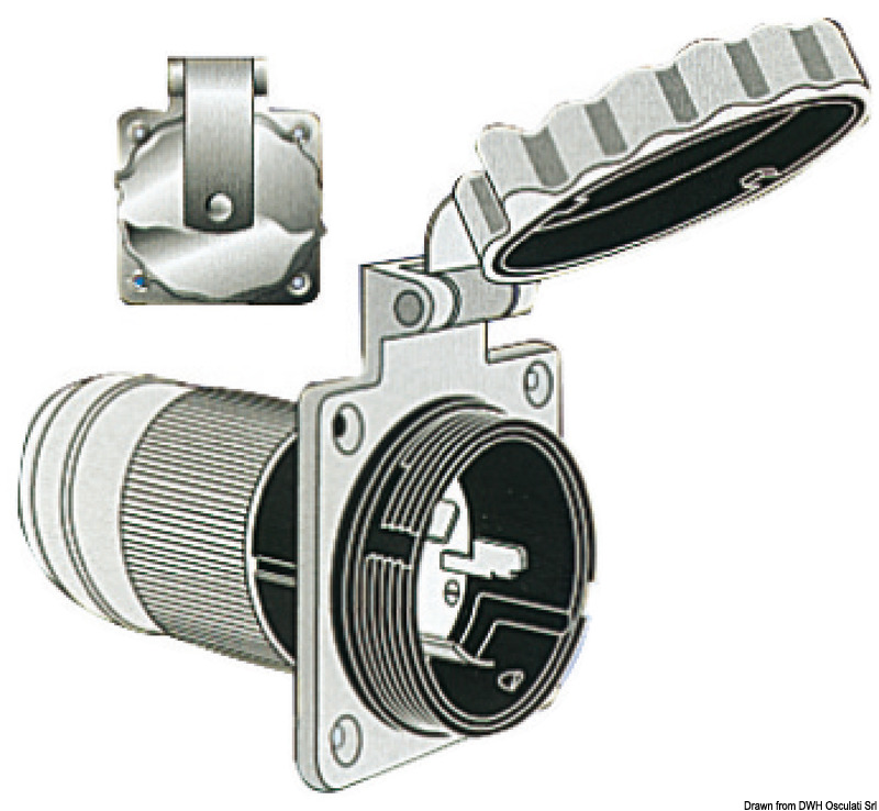 Marinco 4-wire three pole socket AISI 316