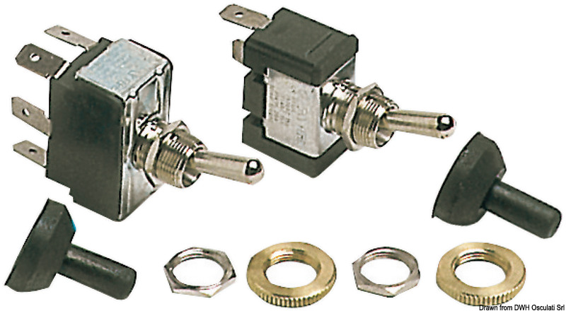 Toggle switch (ON)-OFF-ON 3 terminals