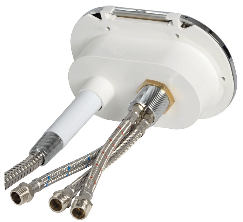 Oval shower box chromed PVC hose 4 m rear outlet