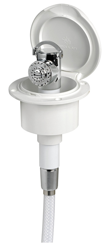 Classic Evo white deck shower PVC hose 2.5 mm Flat mounting