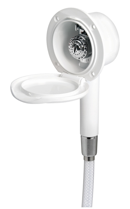 Classic Evo white deck shower PVC hose 4 mm Wall mounting