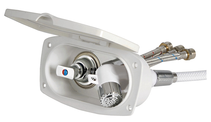 New Edge shower box white PVC hose 2.5 m Crosswise shower outlet