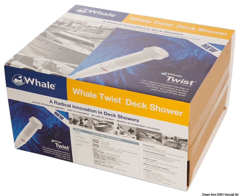 Whale Twist® Mk2 deck shower bl. 190/150x57/120 mm