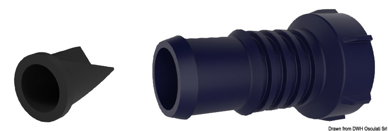 Straight hose connector 3/4" - 1" w/non return valve