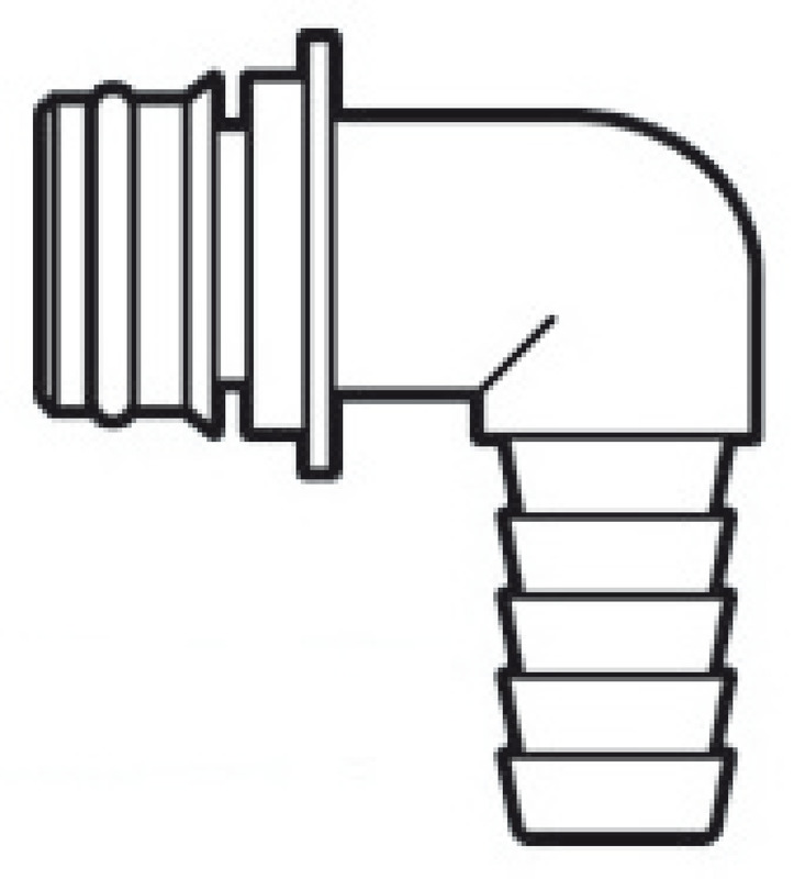 Europump 90° plug-in quick fitting thread Ø 19 mm