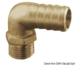 Brass hose adapter 90° 1"1/4 38 mm