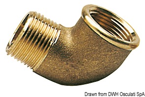 90° brass elbow male/female 3"