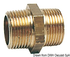 Brass double nipple 1"