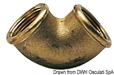 Brass 90° elbow female/female 1/2"