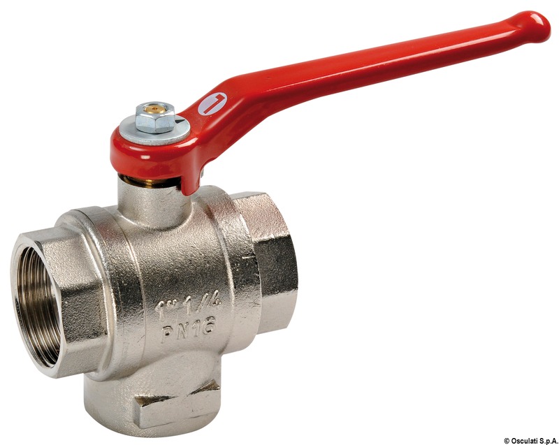 Ball ball brass 3-way 3/4" L