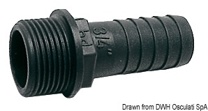 PP male hose adaptor 1" x 25 mm