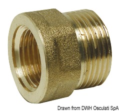 Brass joint sleeve male/female 1"1/2 x 1/2"